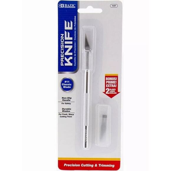 Precision Utility Knife Cutter w/Replaceable Steel Blade Safety Arts Craft Tool - Picture 1 of 8